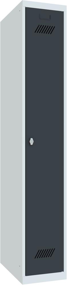 PAVOY Kleiderschrank Drehriegel mit Sockel 1 Abt./300mm RAL7035/7016 B300xT500xH1750mm Produktbild img1 L