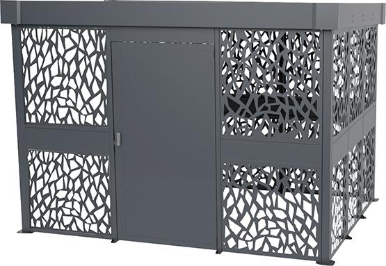 Überdachung CLEVERPARK B2455 x T2245 H2200 mm Anbaumodul Lasergeschn.-Blech gesi. Produktbild img1 L