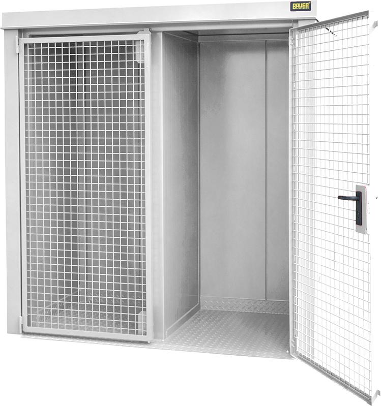 Gasflaschen-Container GFC-B/W M1, lackiert, Grauweiß Produktbild img1 L