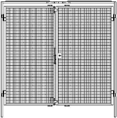 Doppelflügeltür Maschinenschutzgitter B2480xH2000 mm RAL 1018 Produktbild img1 L