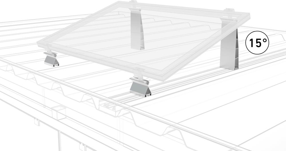 Systemprofil mit Winkel 15 Grad zu Photovoltaiksystem Produktbild img1 L