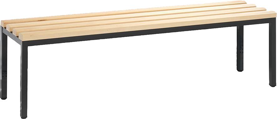 Sitzbank mit 4 Füßen B1500xT353xH420 mm RAL 7021/Hartholz ohne Schurost CP Produktbild img1 L