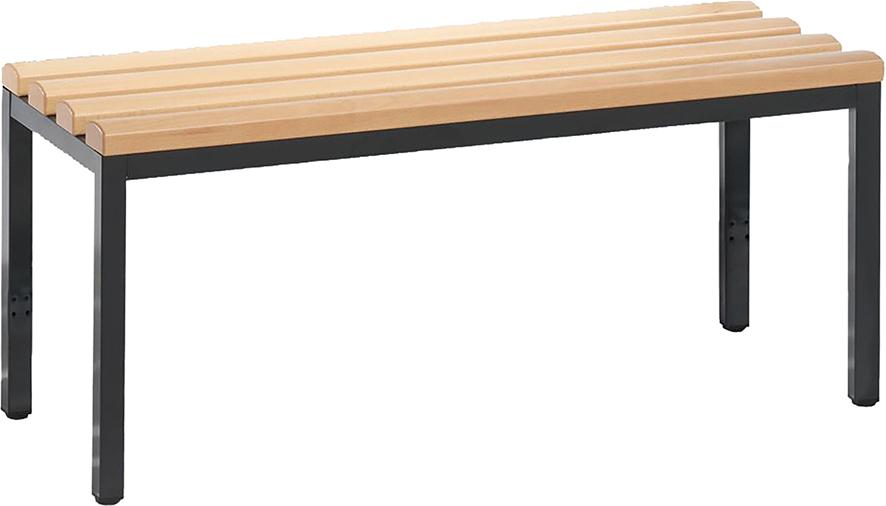 Sitzbank mit 4 Füßen B1000xT353xH420 mm RAL 7021/Hartholz ohne Schurost CP Produktbild img1 L