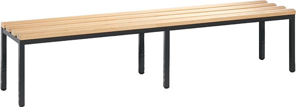 Sitzbank mit 6 Füßen B1960xT353xH420 mm RAL 7021/Hartholz ohne Schurost CP Produktbild img1 L