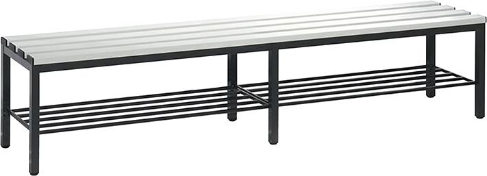 Sitzbank mit 6 Füßen B1960xT353xH420 mm RAL 7021/Kst.-Leisten Schuhrost CP Produktbild img1 L