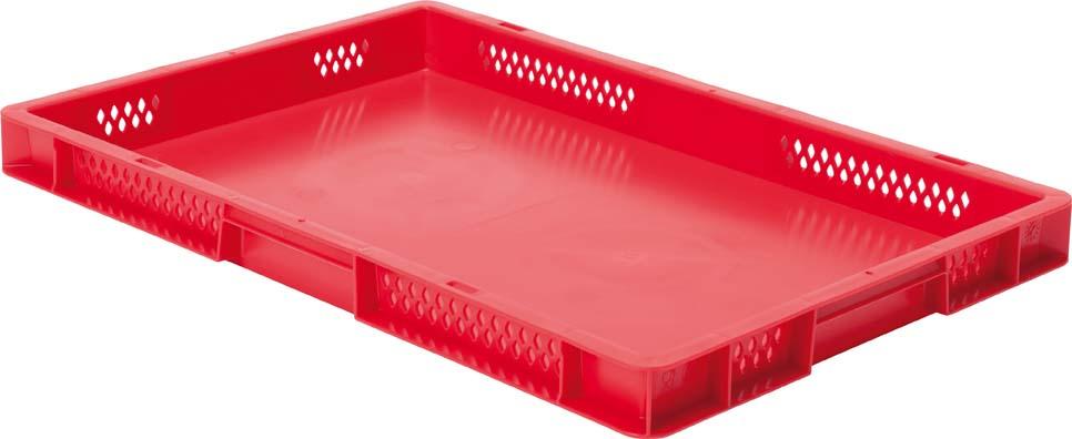 Transport-Stapelkasten B600xT400xH50 mm rot, geschlossen ohne Griffloch Produktbild img1 L