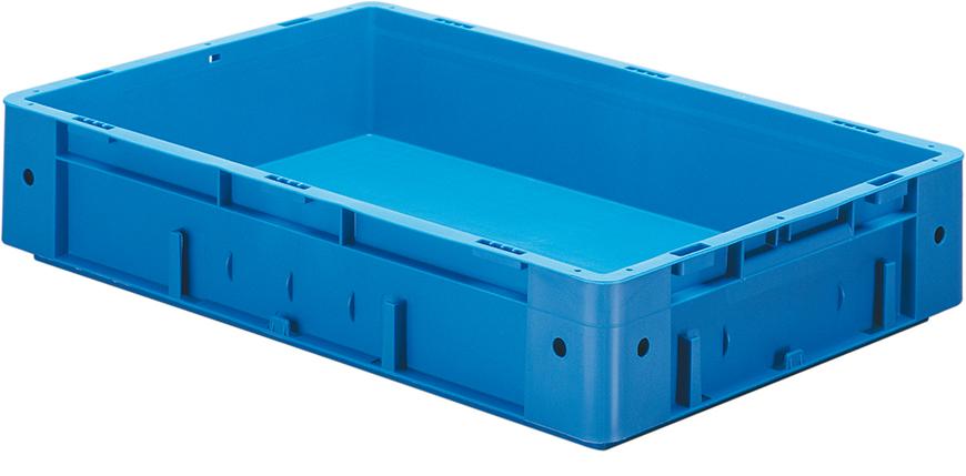 Transport-Stapelkasten B600xT400xH120 mm blau Auflast 700kg ohne Griffloch LA-KA-PE Produktbild img1 L