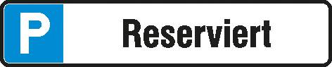 Parkplatzschild Alu B520xH110 mm Reserviert SafetyMarking Produktbild img1 L