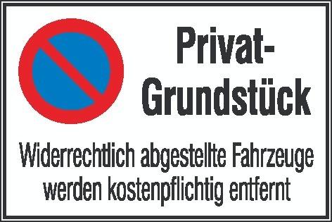 Parkverbotsschild Alu B600xH400 mm Privatgrundstück SafetyMarking Produktbild img1 L