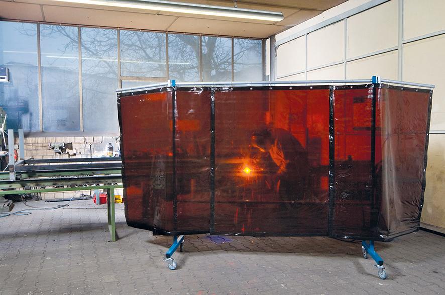 TransFlex Schutz.,1teiligrot-ora Vorhang 0,4mm, BSSINOtec Produktbild img1 L