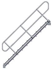 Treppe mit Handlauf 45G 5 Stufen 600 mm breit Höhe 1,07 m ZARGES Produktbild img1 L