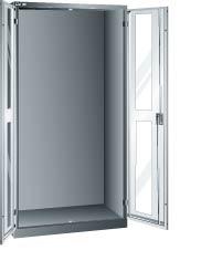 Flügeltürenschrank B1000xT580xH1950mm RAL 7035,Sichtfenstertür Leergehäuse Produktbild img1 L