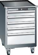 Schubladenschrank 27x27E B564xT572xH890mm RAL 7035 fahrbar 6 Schubladen 75kg LISTA Produktbild img1 L