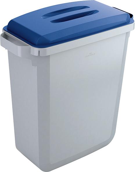 DURABLE Abfalleimer DURABIN mit Deckel Inhalt 60l Eimer grau Deckel blau Produktbild img1 L
