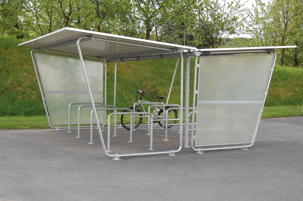 Überdachung Mod. Siegen B4300xT4660xH2250 mm RAL 9002 grauweiß Grundfeld zweiseitig Produktbild img1 L