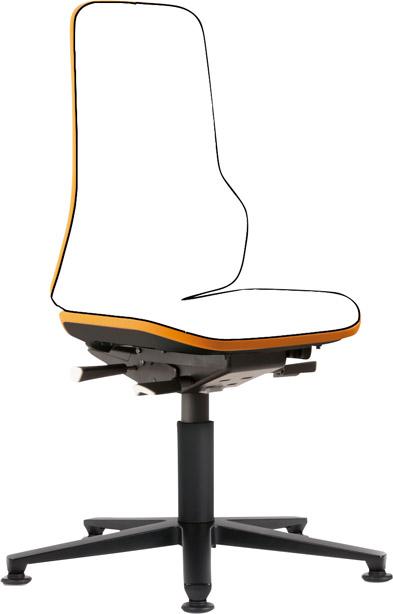 Bimos Arbeitsstuhl Neon orange,ohne Polster Sitzhöhe 450-620 mm mit Gleiter Produktbild img1 L