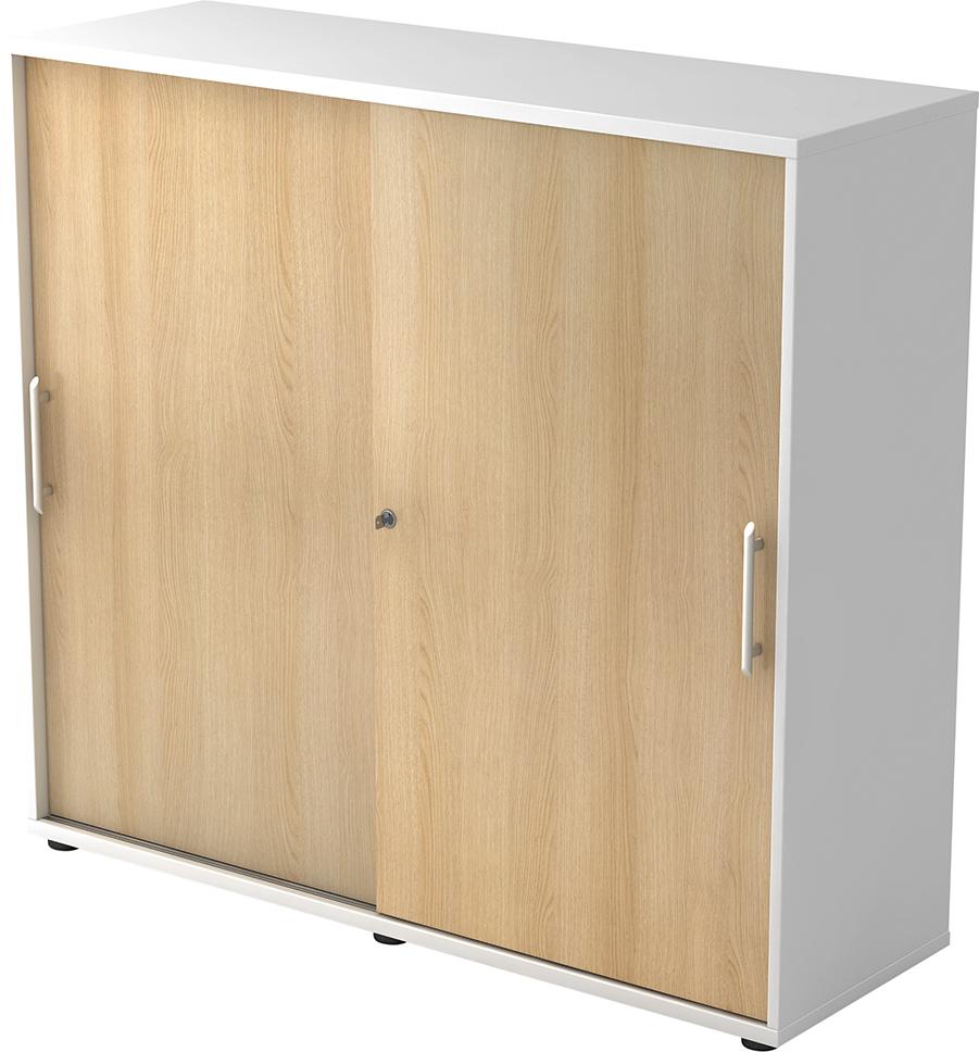 Schiebetürenschrank 1200x400x1100 Weiß/Eiche Produktbild img1 L
