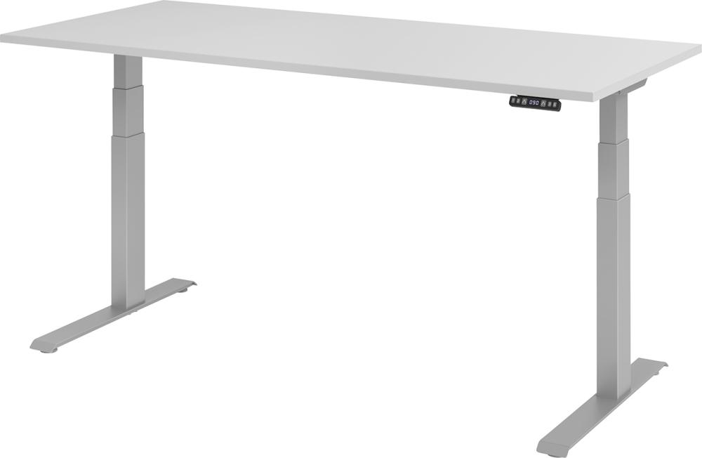 Schreibtisch höhenvers. 1800x800x640-1290 mm Gestell silber, Platte Lichtgrau Produktbild img1 L