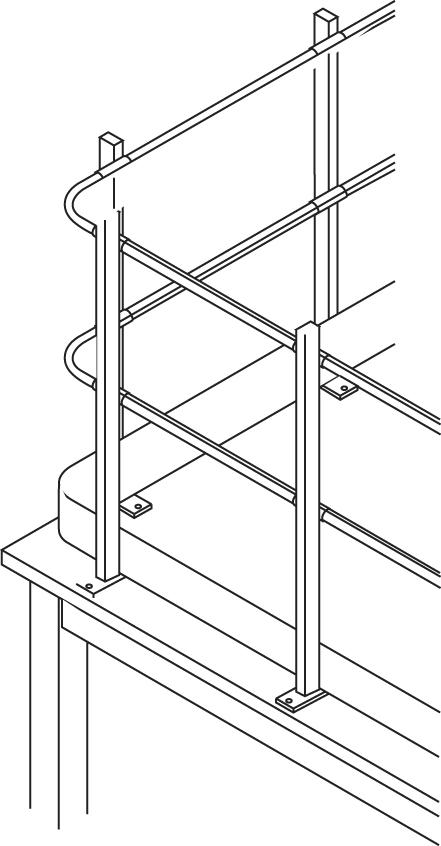Sicherheitsgeländer lfm. für Lagerbühne Höhe 1100 mm Fußleiste 100 mm Produktbild img1 L