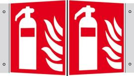 Brandschutzsschild, Feuerlöscher als Winkelschild