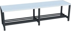 Umkleidesitzbank PVC mit Schuhrost, einseitig RAL 7016 B1500xT370xH430mm Produktbild