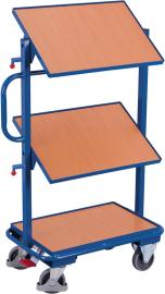 Beistellwagen, mit 3 Holzwerkstoffplatten, neigbar
