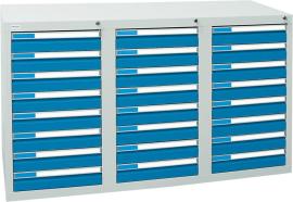 Format Schubladenschrank B500xT1500xH900mm RAL 7035/5012 24 Schubladen 75kg Produktbild