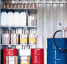 Gitterrostregal für SAFE TANK Gefahrstofflager