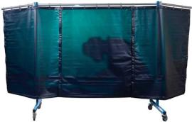 TransFlex PVC-Schweißerschutzwand, dunkelgrün (T75M), fahrbar, 3700 mm