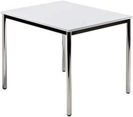 Bespr.-tisch 80 x 80 lichtgrau/Chrom Produktbild