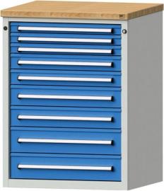 Anke Schubladenschrank B760xT700xH1020mm RAL 7035/5012 9 Schubladen Produktbild
