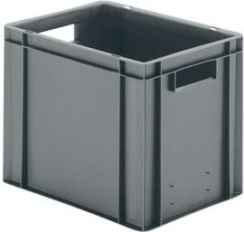 Transport-Stapelkasten B400xT300xH320 mm grau, geschlossen mit Griffloch LA-KA-PE Produktbild