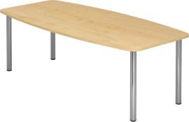 Konferenztisch mit Stützfüßen, Chrom