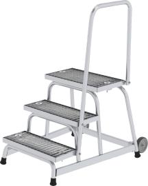 Arbeitspodest, einseitig begehbar, fahrbar, mit Handlauf