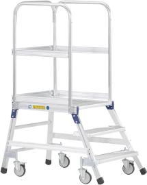 Podesttreppe, fahrbar, einseitig begehbar, Leichtmetall-Stufen