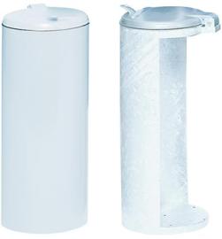 Abfallsammler mit Deckel H 900 mm D 450 mm weiß VAR Produktbild