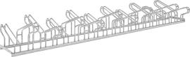 Fahrrad-Bügelparker zweiseitig, verzinkt L 3500 mm, 20 Plätze Produktbild