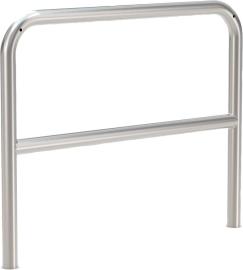 Fahrradanlehnbügel, ohne Ösen, Edelstahl, mit Querrohr