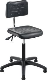 Arbeitsstuhl PU-Schaum schwarz Sitzhöhe 490-630 mm mit Gleiter Produktbild