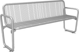 Parkbank PAMPLONA Drahtgitter RAL 9006 B1896xT546xH875 mm mit Rücken-,Armlehne Produktbild