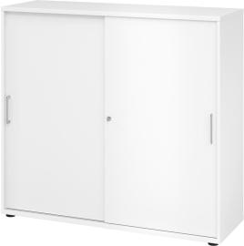 Schiebetürenschrank 3 Ordnerhöhen 1200x420x1100 mm Weiß Produktbild