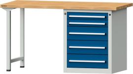 Kombi-Werkbank, Belastung 1000 kg, 5 Schubladen Produktbild