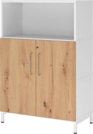 Regal FlexWall VFW38T2KU B800xT400xH1180 mm 2 OH Türen mit Sockel weiß/asteiche Produktbild