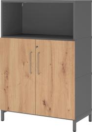 Regal FlexWall VFW38T2KU B800xT400xH1180 mm 2 OH Türen mit Sockel graphit/asteiche Produktbild