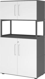 Kombischrank FlexWall B800xT400xH1452 mm 4 OH Türen graphit/weiß Produktbild