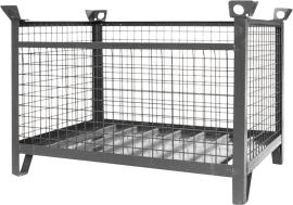 Gitterbox-Stapelpaletten, Längsseite klappbar