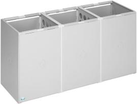 Kunststoffcontainer 60 l 3-fach, ohne Deckel lichtgrau B1060xT405xH570 Produktbild