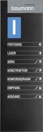 Wegweiser Madrid Black Line-Wandmontage B450xT16xH1250 mm aluminium schwarz elox. Produktbild