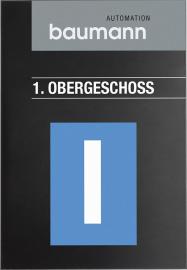 Wegweiser Madrid Black Line-Wandmontage B450xT16xH650 mm aluminium schwarz elox. Produktbild
