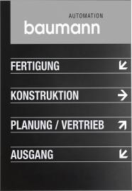 Wegweiser Madrid Black Line-Wandmontage B650xT16xH850 mm aluminium schwarz elox. Produktbild